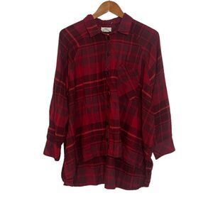 3 for $30! Red O’Neill red oversized plaid shirt